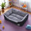 Thumbnail: Black Dog Bed Plush Sleeping Bed for Large, Medium and Small Dogs, Non-Slip and 