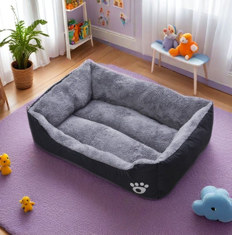 Thumbnail: Black Dog Bed Plush Sleeping Bed for Large, Medium and Small Dogs, Non-Slip and 