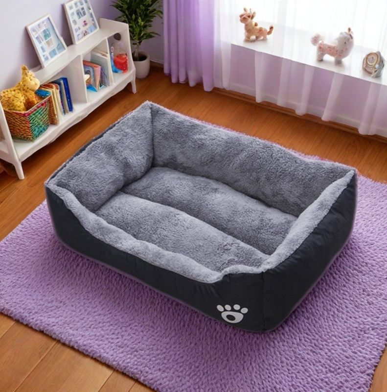Thumbnail: Black Dog Bed Plush Sleeping Bed for Large, Medium and Small Dogs, Non-Slip and 