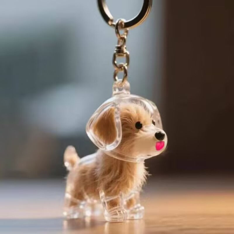 Thumbnail: Clear Pet Hair Memorial Capsule DIY Dog Fur Keepsake Pendant for Keychain Puppy 