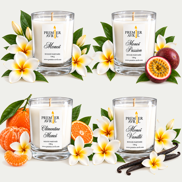 coffret de bougies parfumées monoï