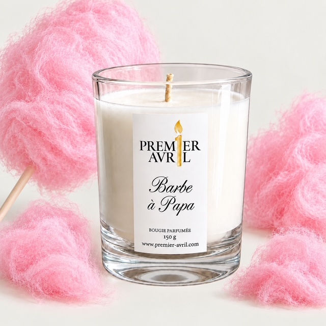 bougie parfumée barbe à papa