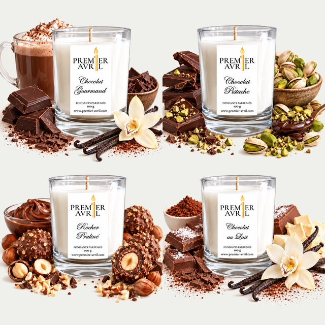 coffret de bougies parfumées chocolat