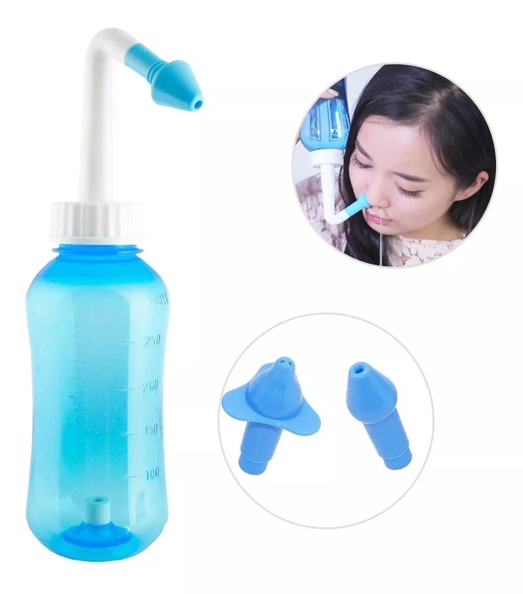 Higienizador Lavagem Nasal Ducha Garrafa 300 Ml E 2 Bicos
