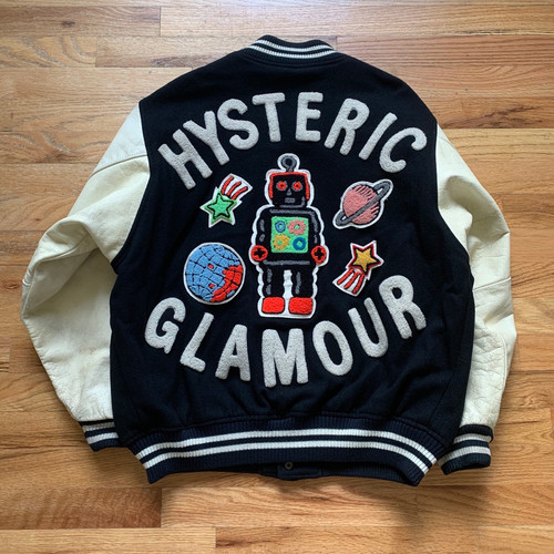 Hysteric Glamour 90s Patched Leather Varsity Jacket
