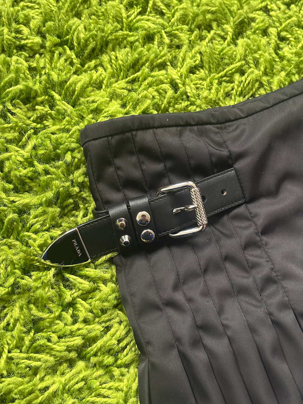 Thumbnail: Prada FW2019 Sample Studded Belt Kilt Skirt