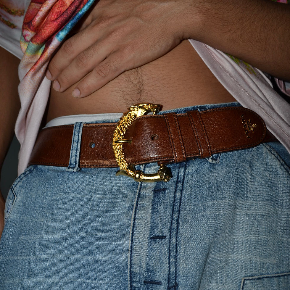 Thumbnail: Prada c. 2009 Dragon Buckle Belt