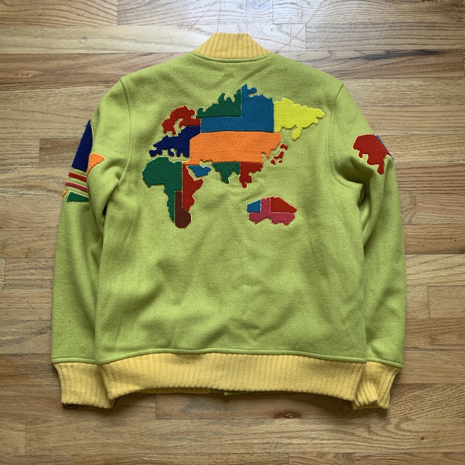 Thumbnail: Adidas x Jeremy Scott Green Continents Varsity Jacket