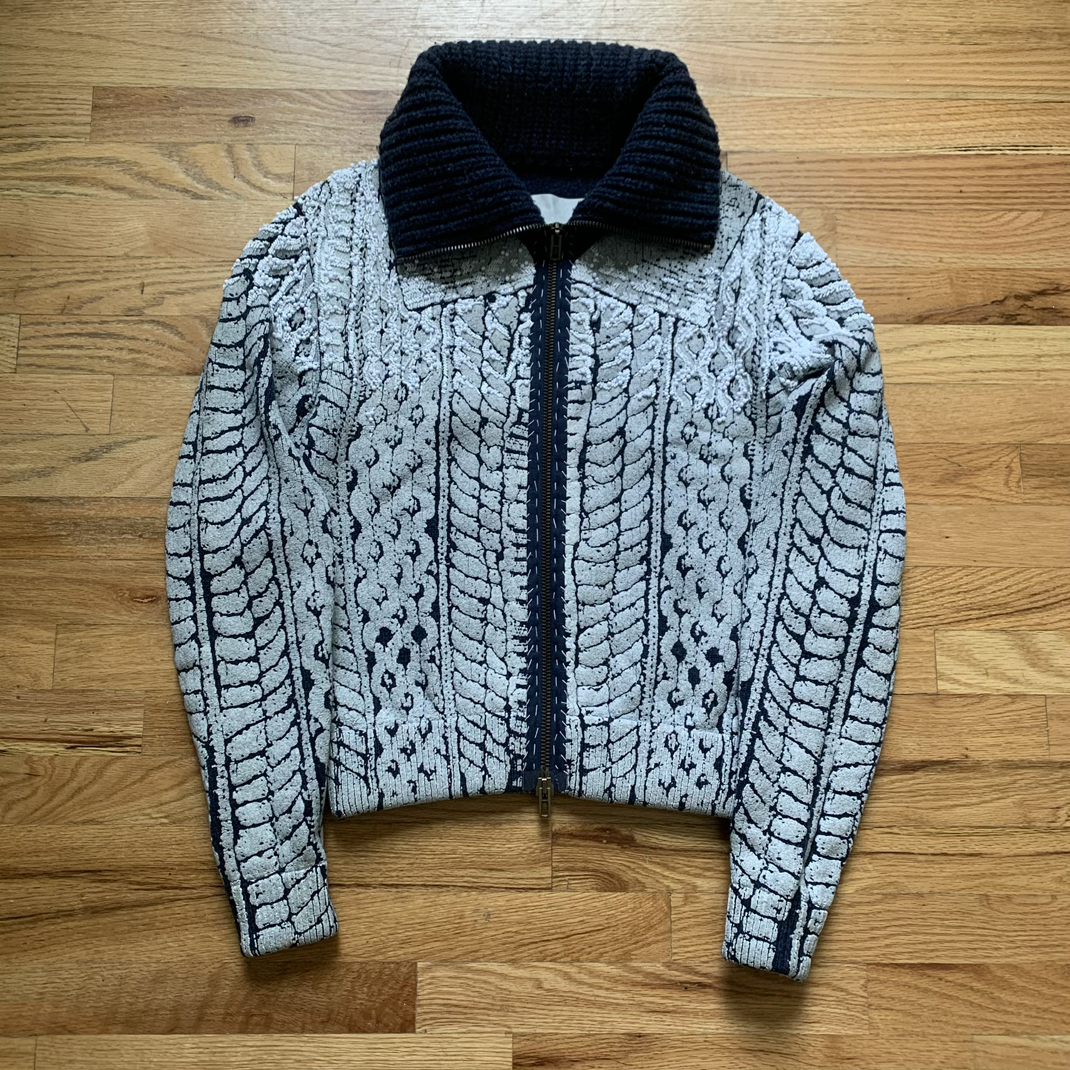 Maison Margiela FW2016 Artisanal Painted Beaded Zip Sweater