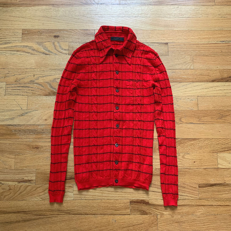 Prada FW2018 Sample Striped Cable Knit Shirt
