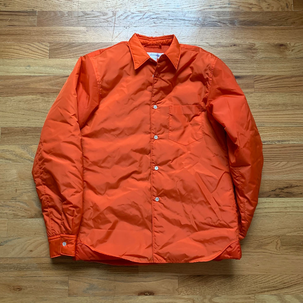 Comme Des Garcons Shirt Padded Orange Button Up Shirt