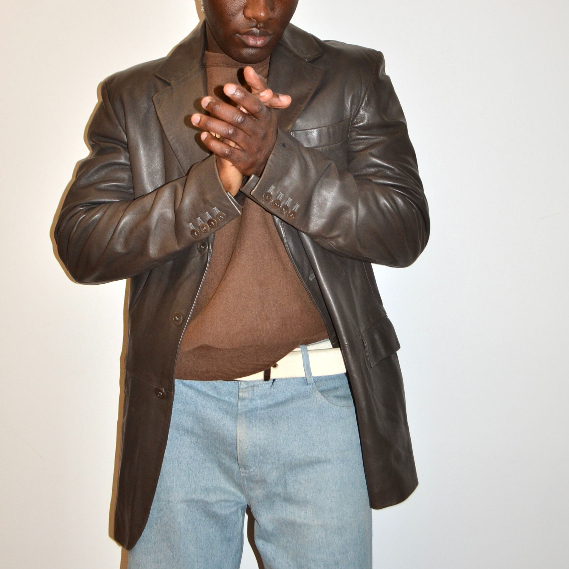 Gianni Versace Mid-1990s Lambskin Leather Blazer