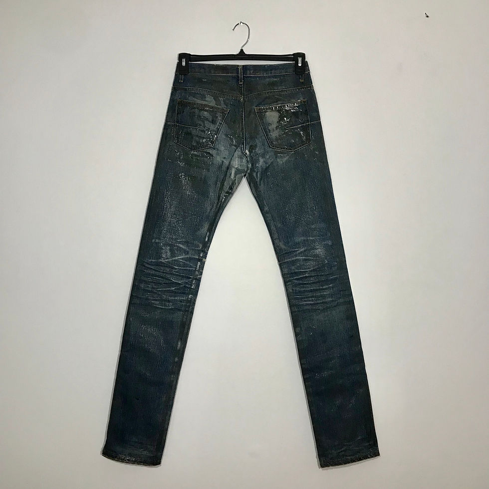 Thumbnail: Dior Homme SS2004 Bleu Claire Waxed Jeans