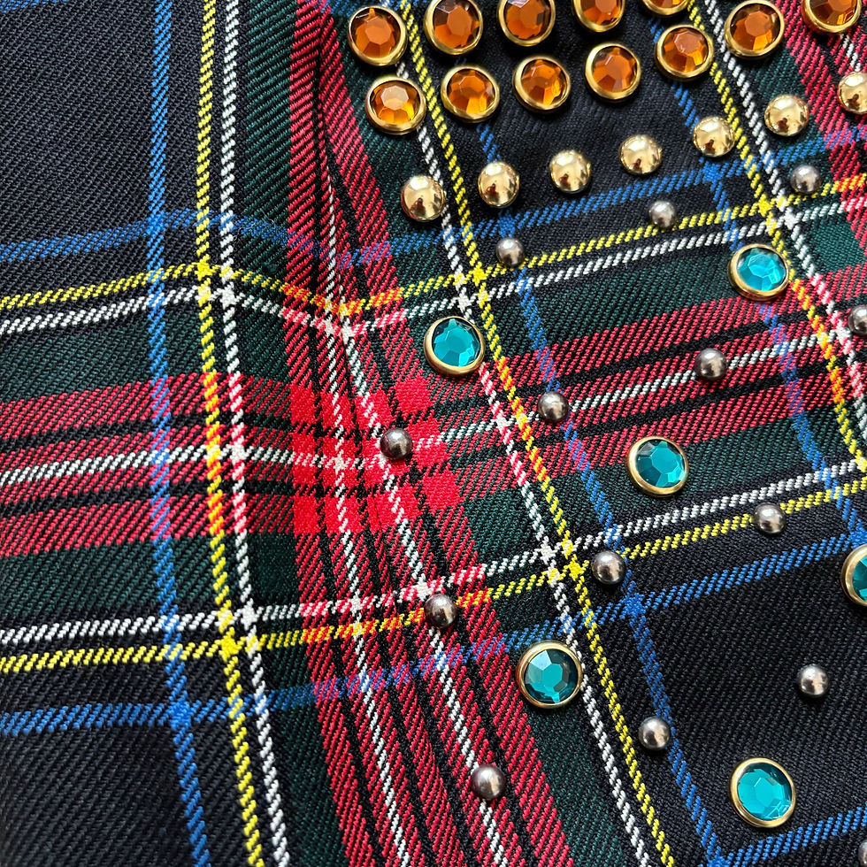 Thumbnail: Prada FW2012 Jewel Embellished Tartan Skirt