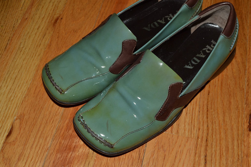 Thumbnail: Prada c. 2000 Patent Leather Slip-On Shoes