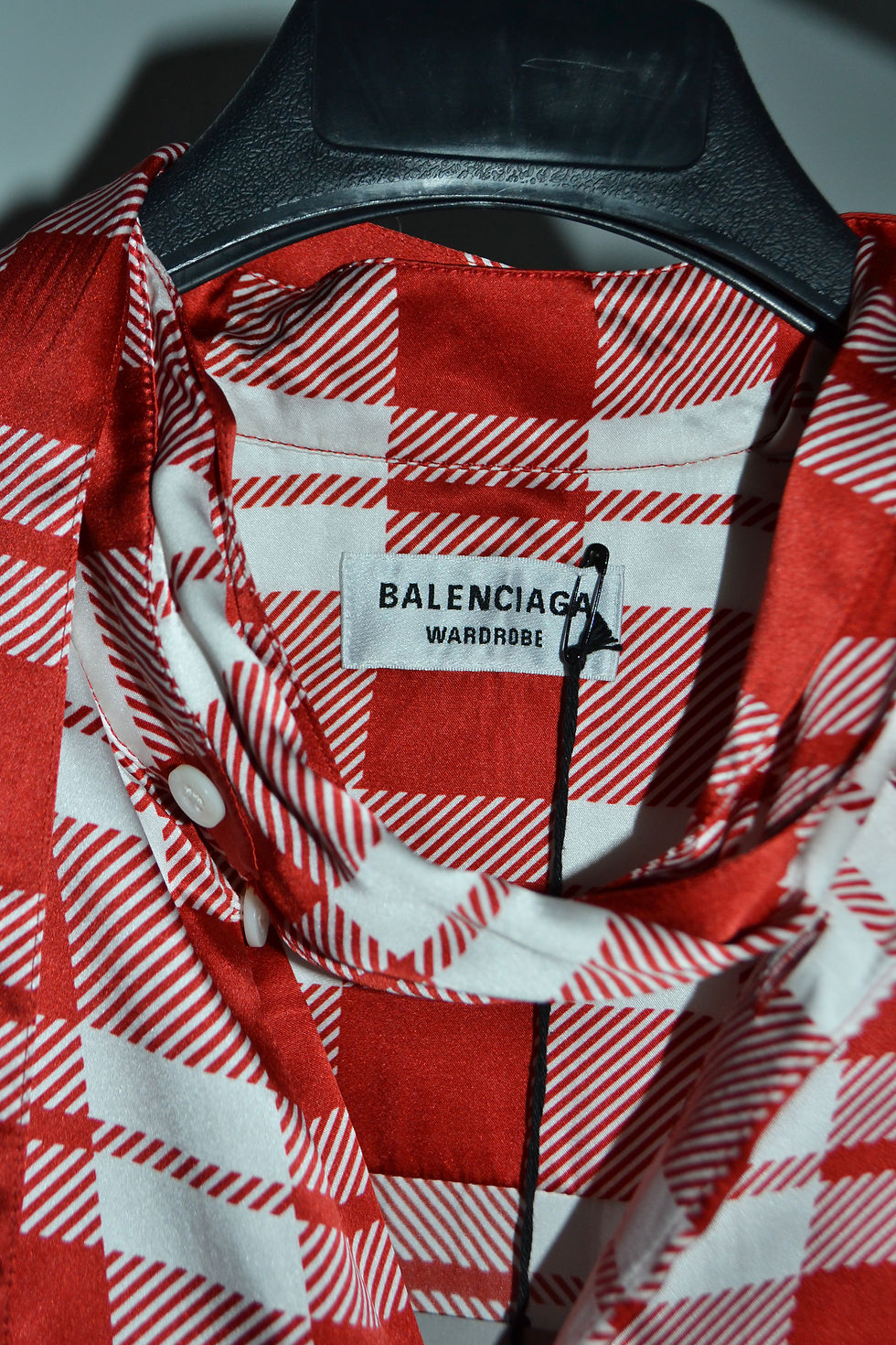 Thumbnail: Balenciaga FW2021 Silk Plaid Scarf Collar Shirt