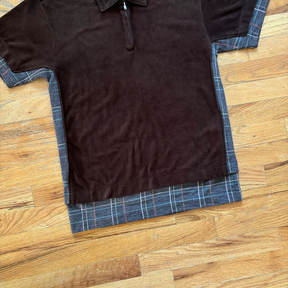 Thumbnail: Comme Des Garcons Homme Plus Evergreen Double Layer Velour Polo