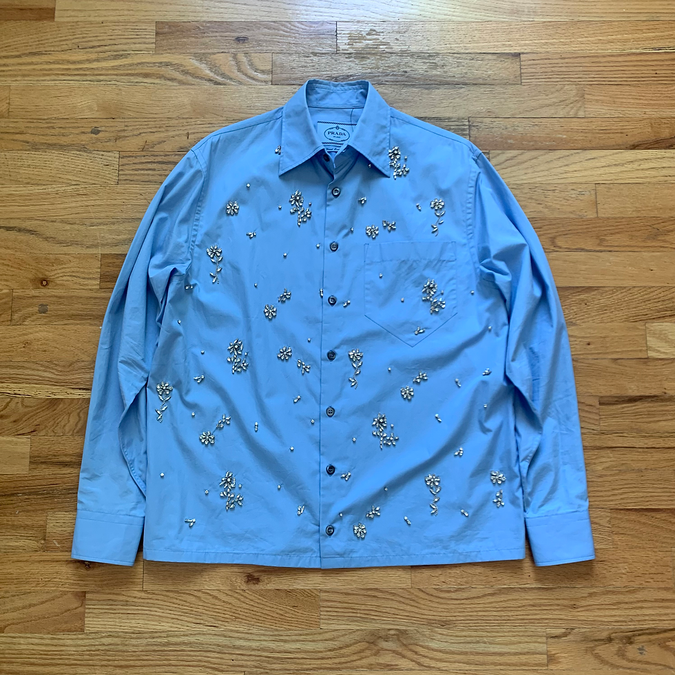 Thumbnail: Prada FW2019 Hand Embroidered Floral Crystal Button Up Shirt