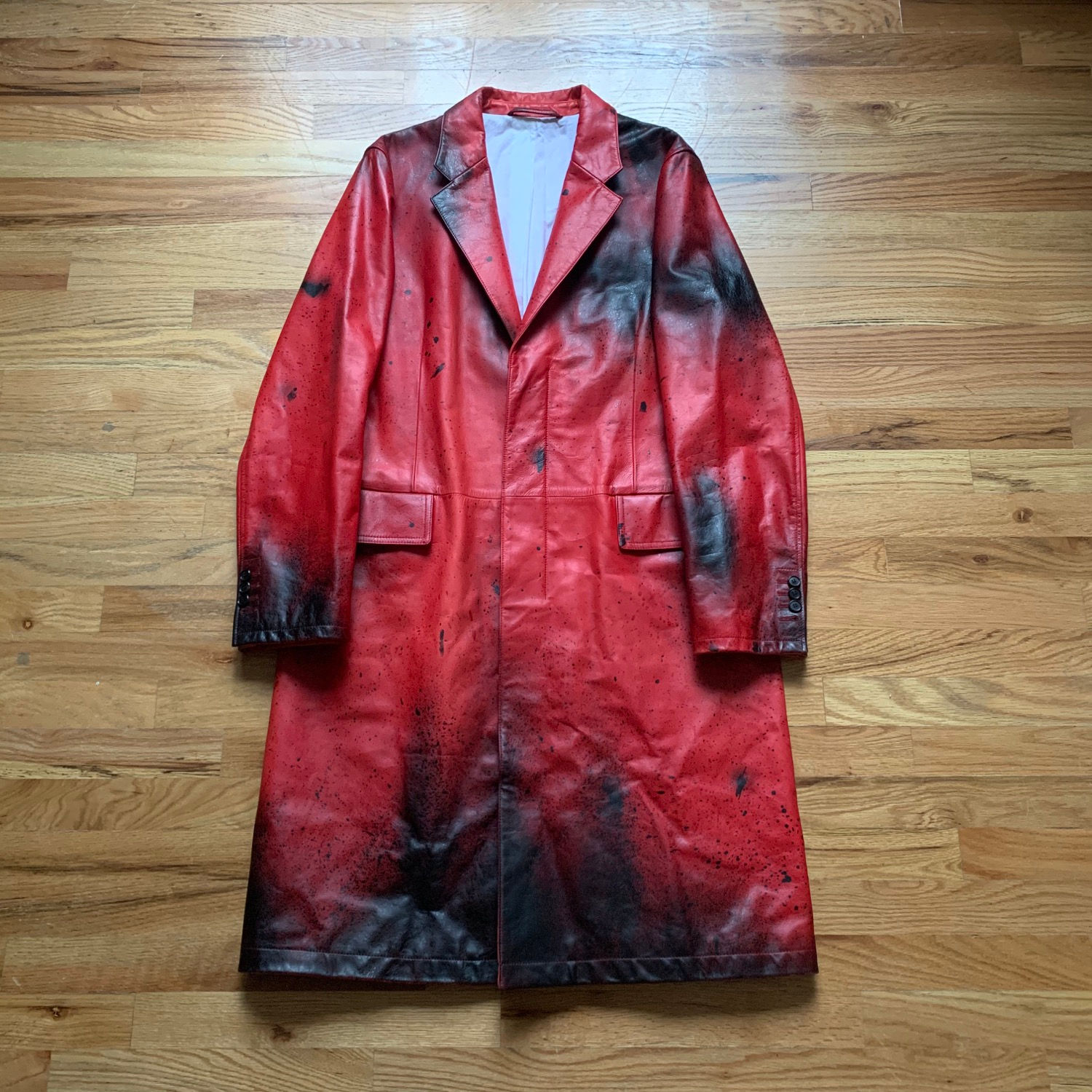 Calvin Klein 205W39NYC by Raf Simons SS2018 Calfskin Hand-Painted Tailored Coat