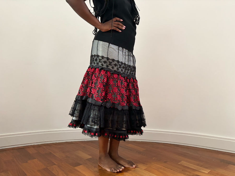 Thumbnail: Louis Vuitton by Marc Jacobs FW2004 Tulle Layered Mixed-Media Runway Midi Skirt