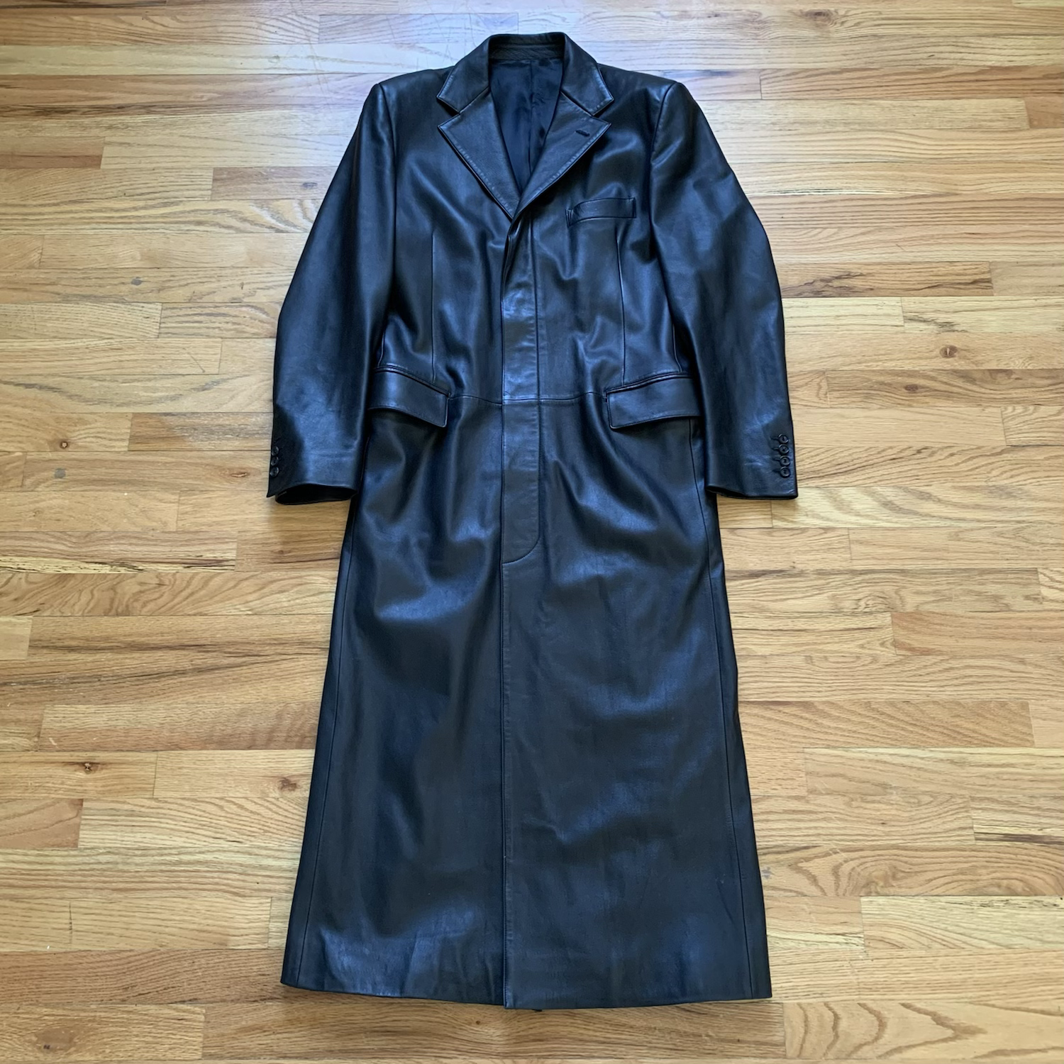 Yves Saint Laurent Rive Gauche by Hedi Slimane FW1999 Long Leather Coat