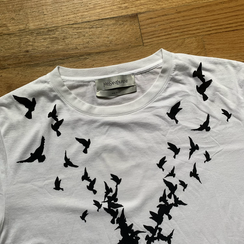 Yves Saint Laurent Early 2000s Flocking Birds T-Shirt | thesonofsex