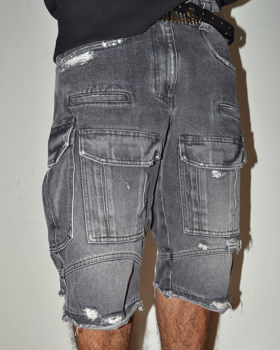 Thumbnail: Givenchy SS2023 Distressed Denim Cargo Shorts