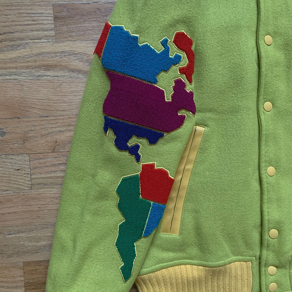 Thumbnail: Adidas x Jeremy Scott Green Continents Varsity Jacket