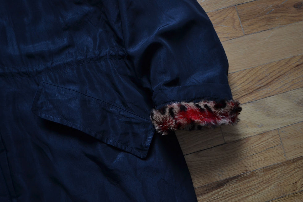 Thumbnail: Gianni Versace c. 1996 Leopard Sheepskin Lined Reversible Fishtail Parka