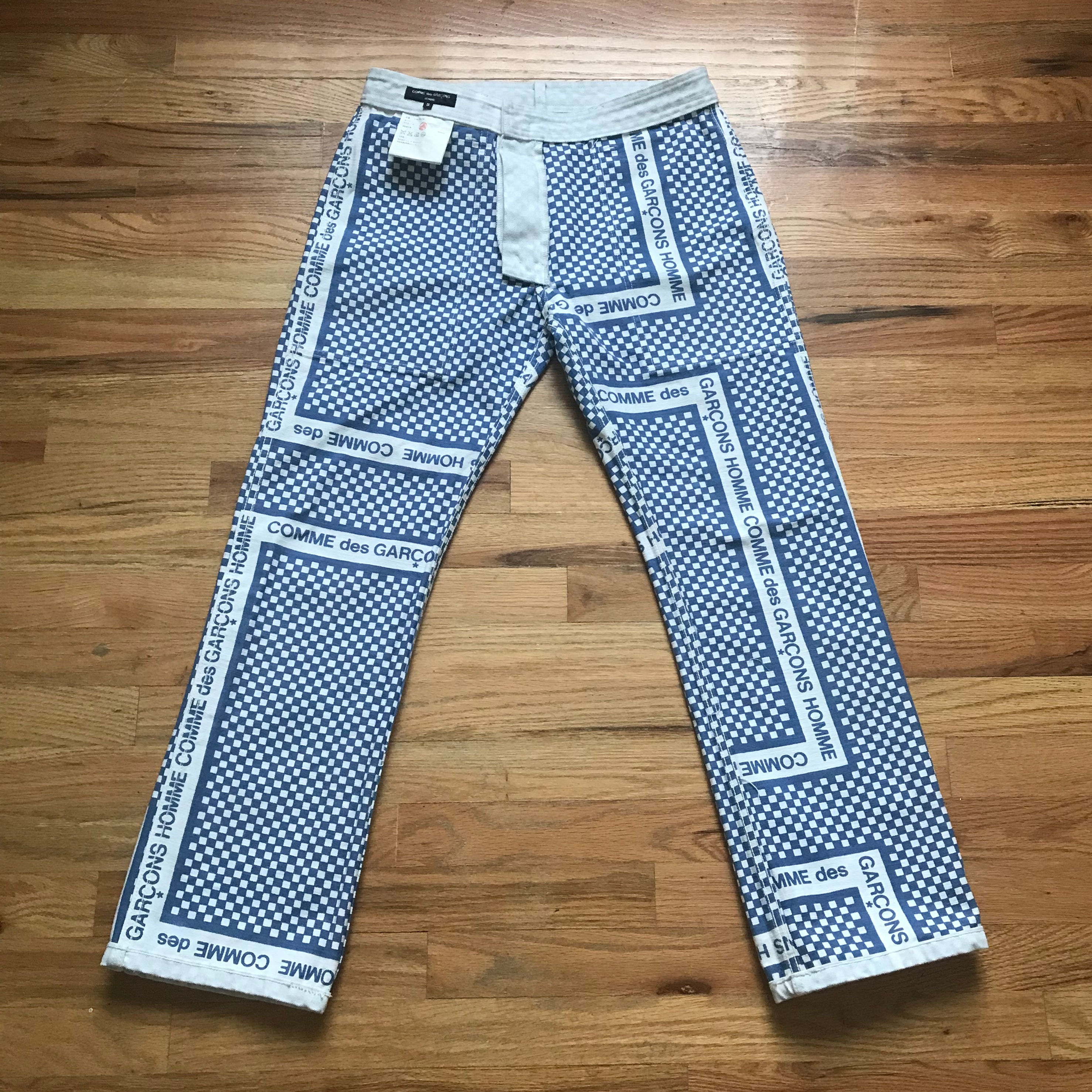 Comme Des Garcons Homme Plus Checkered Logo Print Inside-Out Pants