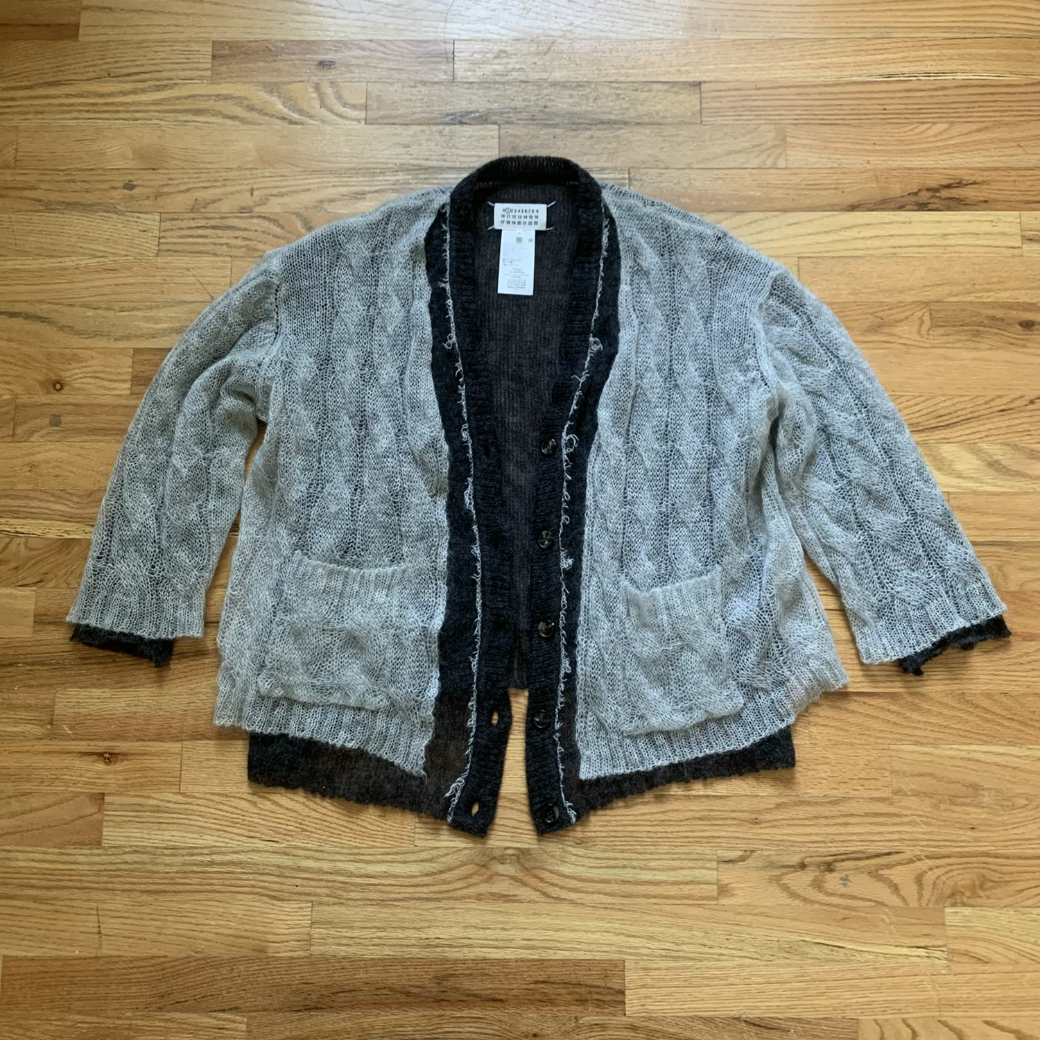 Maison Margiela FW2016 Open Knit Double Layer Cardigan