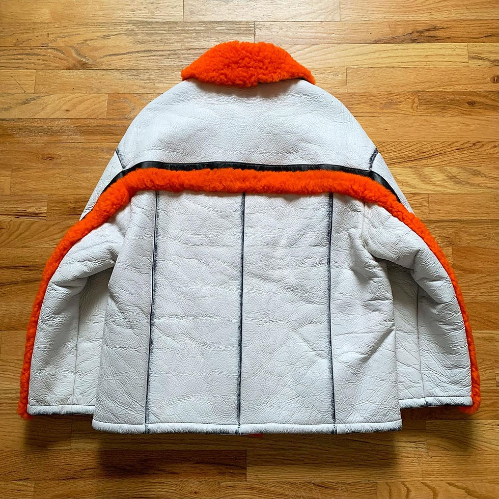 Thumbnail: Prada FW2018 Painted Orange Shearling Coat