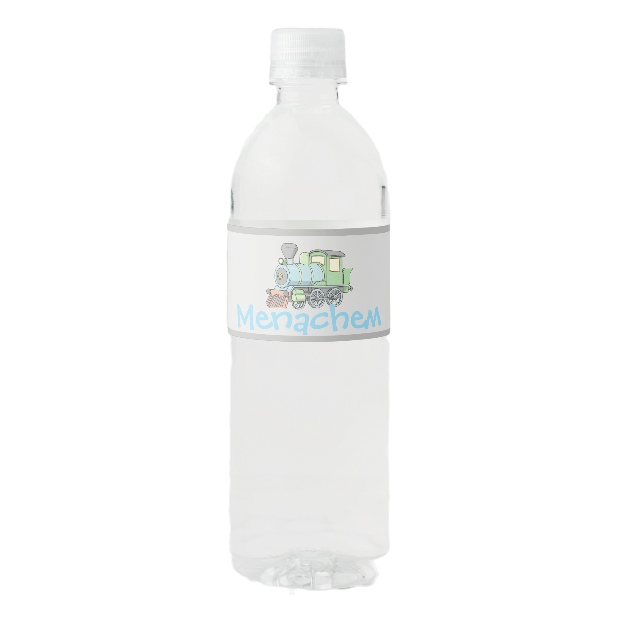 Pastel Train Water Bottle Label