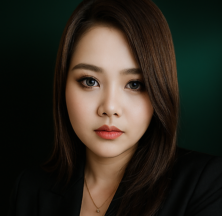 Elegant Portrait Against Green Hue.png