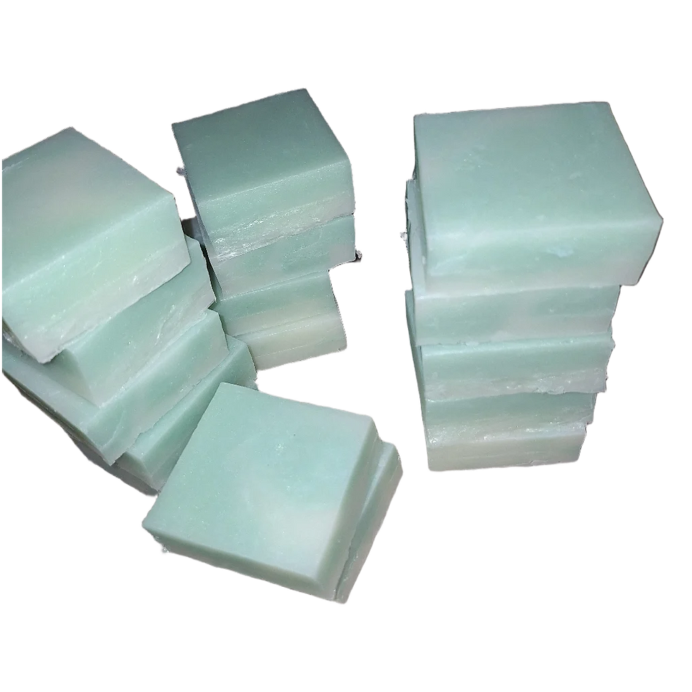 Cucumber & Fresh Mint Goat Milk Soap piled up after cutting