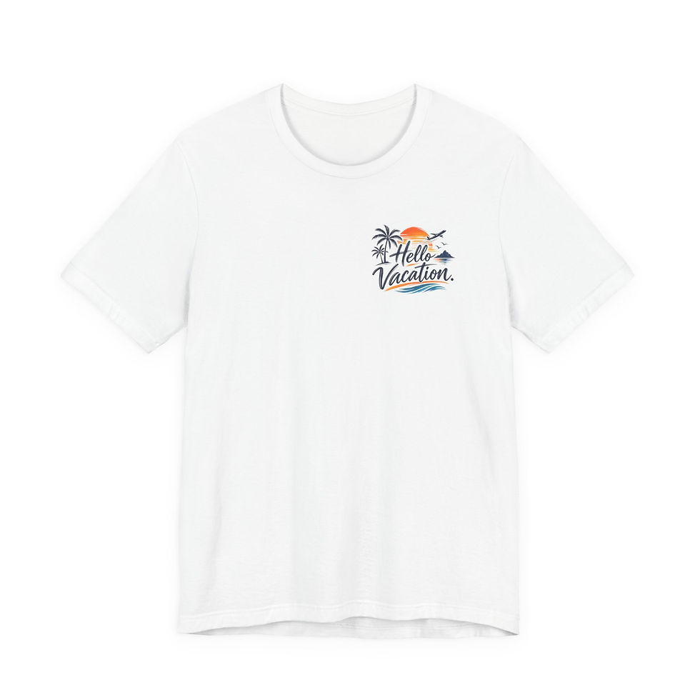 Thumbnail: Hello Vacation T-Shirt — Tropical Beach Travel Tee