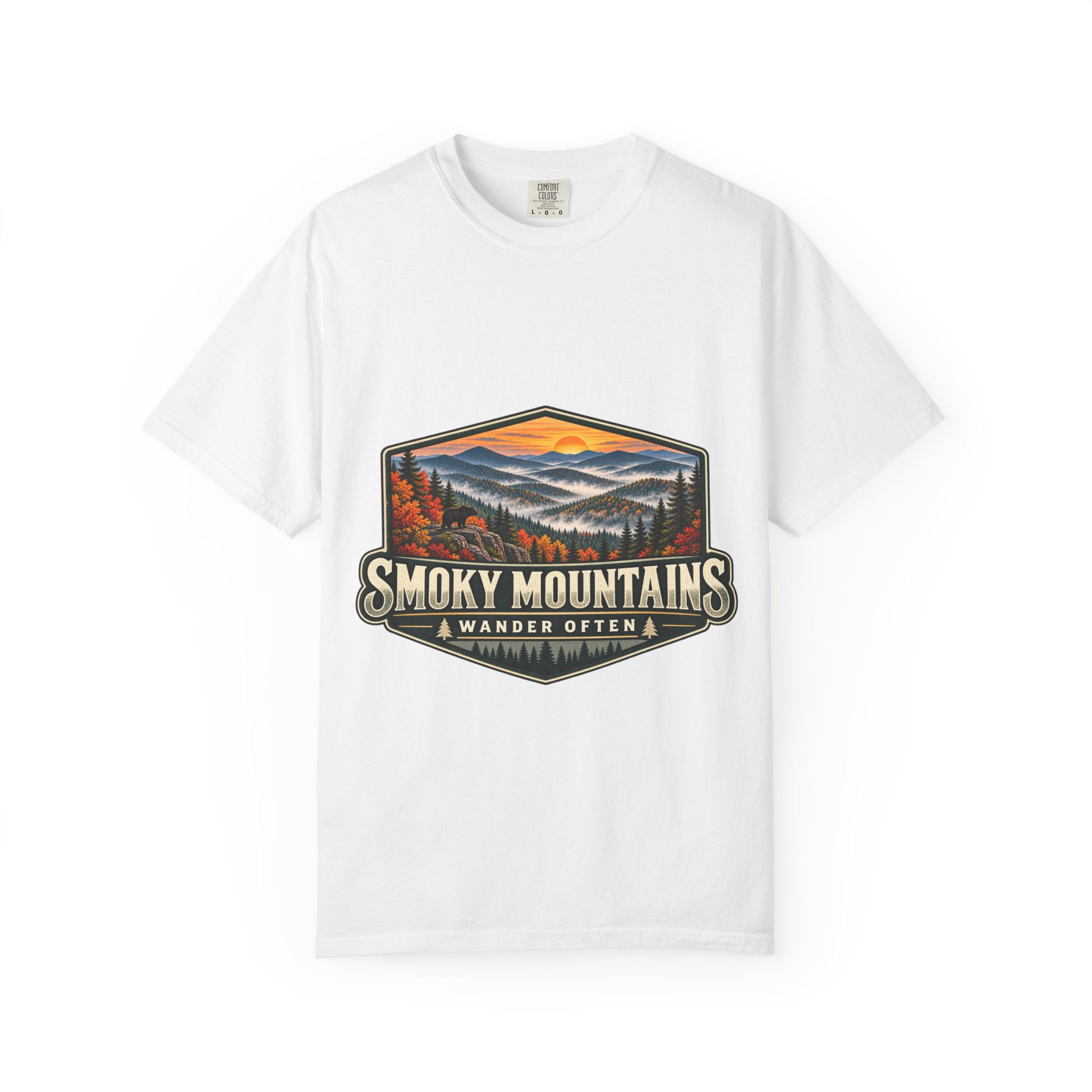 Smoky Mountains Vintage Patch T-Shirt — "Wander Often" Outdoor Tee