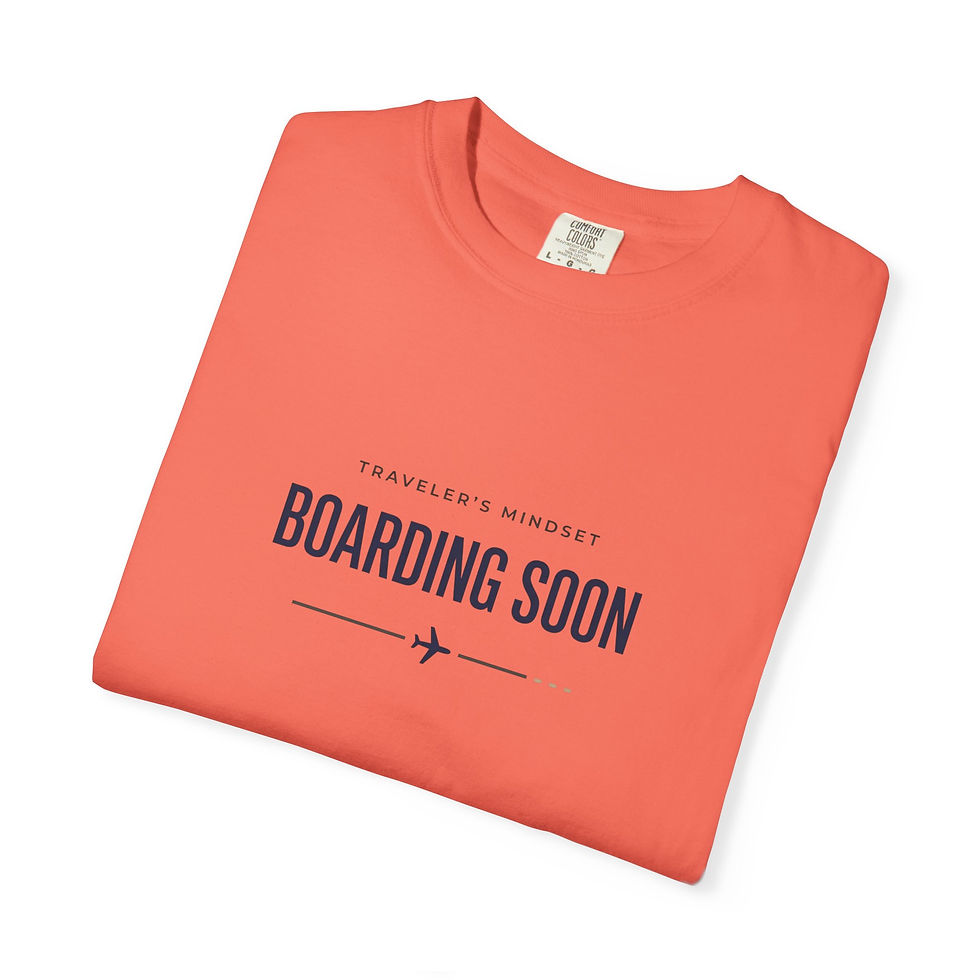 Thumbnail: Boarding Soon Travel T-Shirt — "Travel to Live" Inspirational Adventure Tee