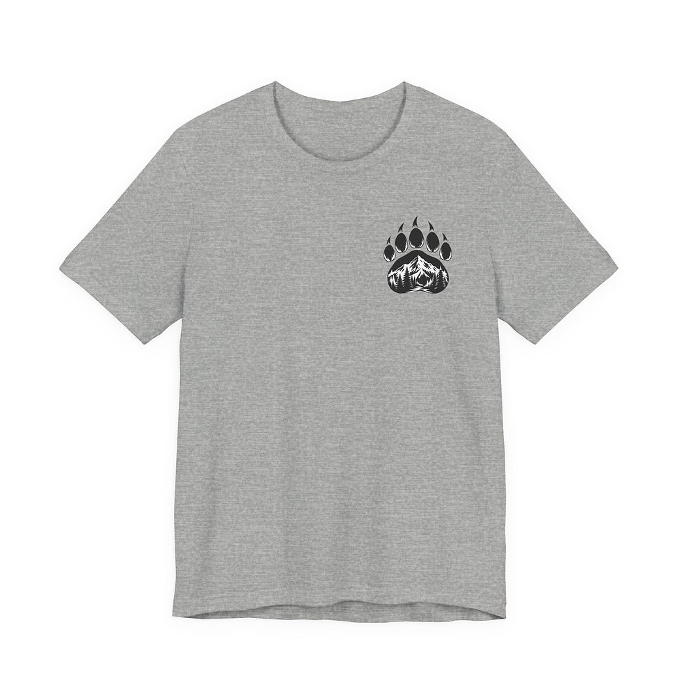 Thumbnail: Bear Paw Pocket Graphic Tee – Minimal Wildlife Chest Print T-Shirt
