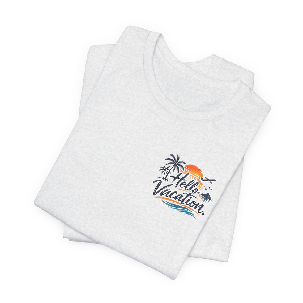 Thumbnail: Hello Vacation T-Shirt — Tropical Beach Travel Tee