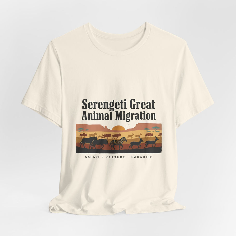 Thumbnail: Serengeti Great Animal Migration Tee – Safari Sunset Wildlife T‑Shirt