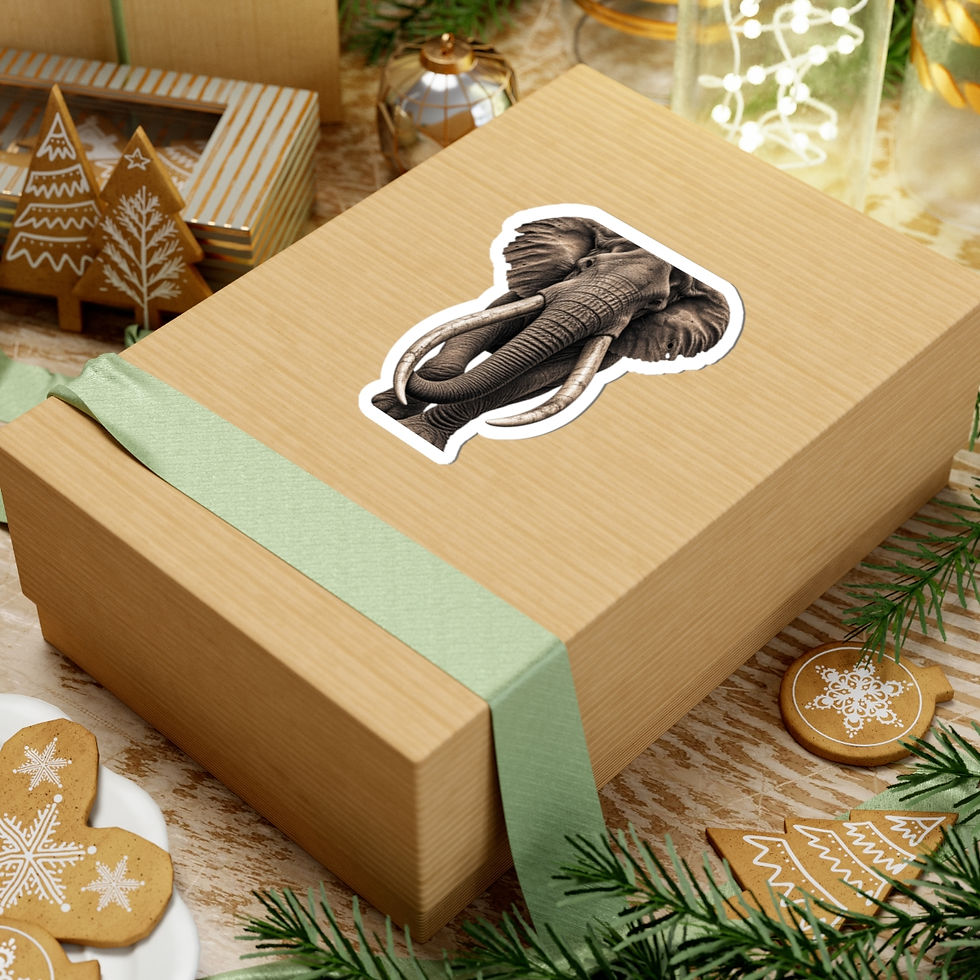 Thumbnail: Elephant Head Kiss-Cut Sticker — Realistic Wildlife Laptop Decal