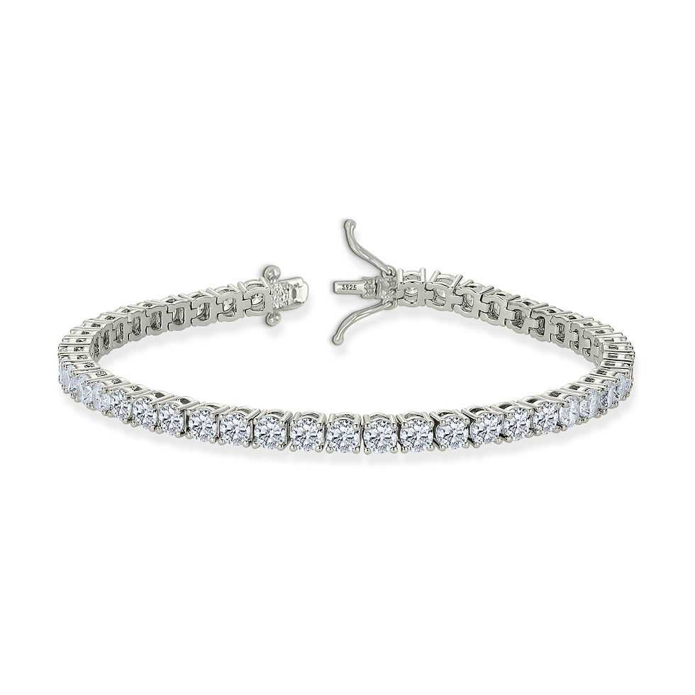 Thumbnail: 3mm 925 Silver VVS D Moissanite Tennis Bracelet – Unisex, 7 inches