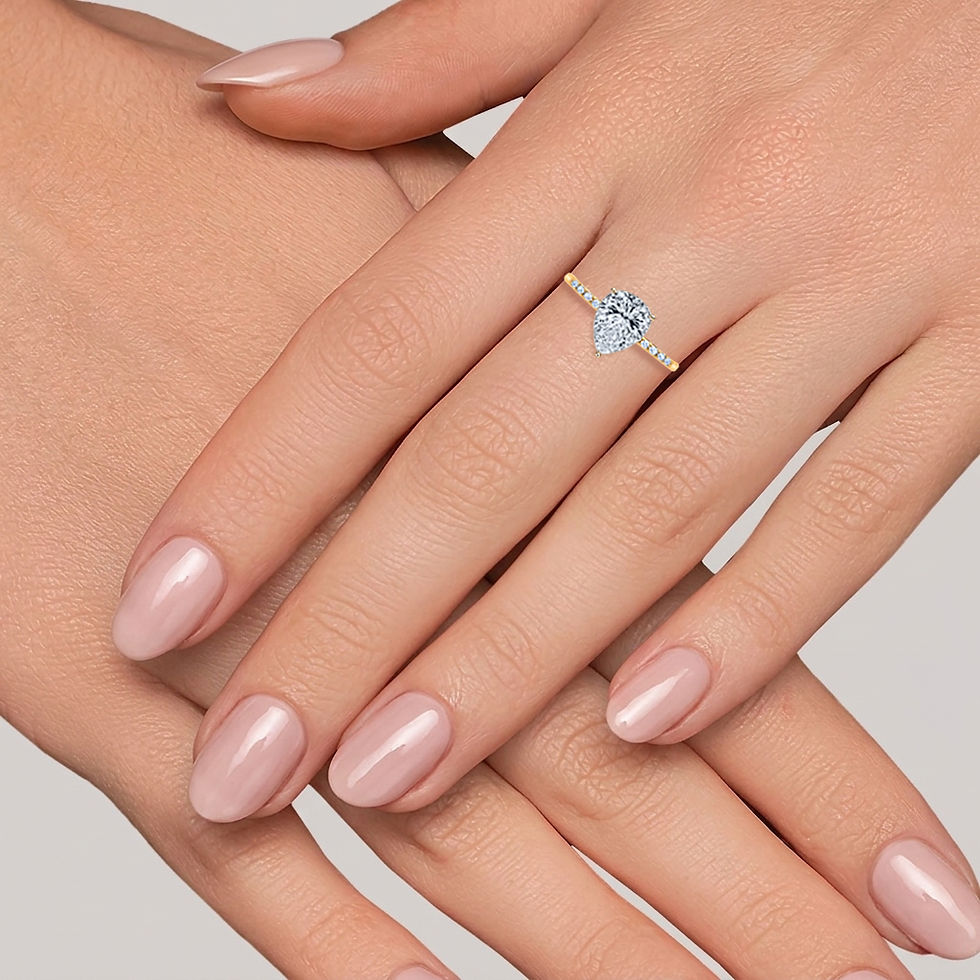 Thumbnail: 14K Yellow Gold Pear-Cut 1.50 CTW VVS1 D Moissanite Women’s Ring