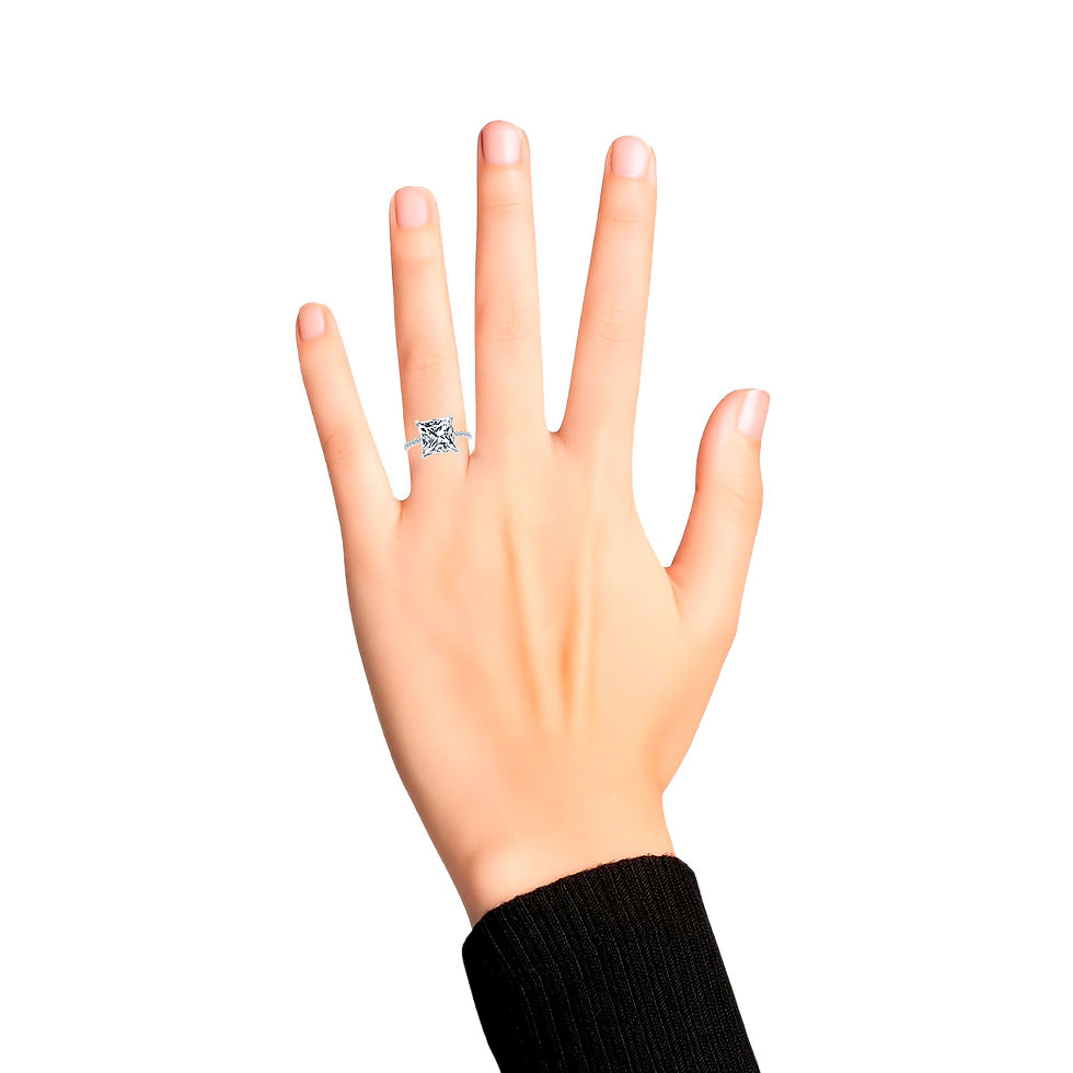 Thumbnail: 14K White Gold Princess-Cut 3ctw VVS1 D Moissanite Women's Ring