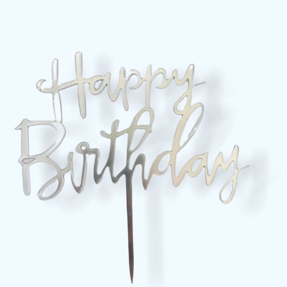 Happy Birthday Banner Silver