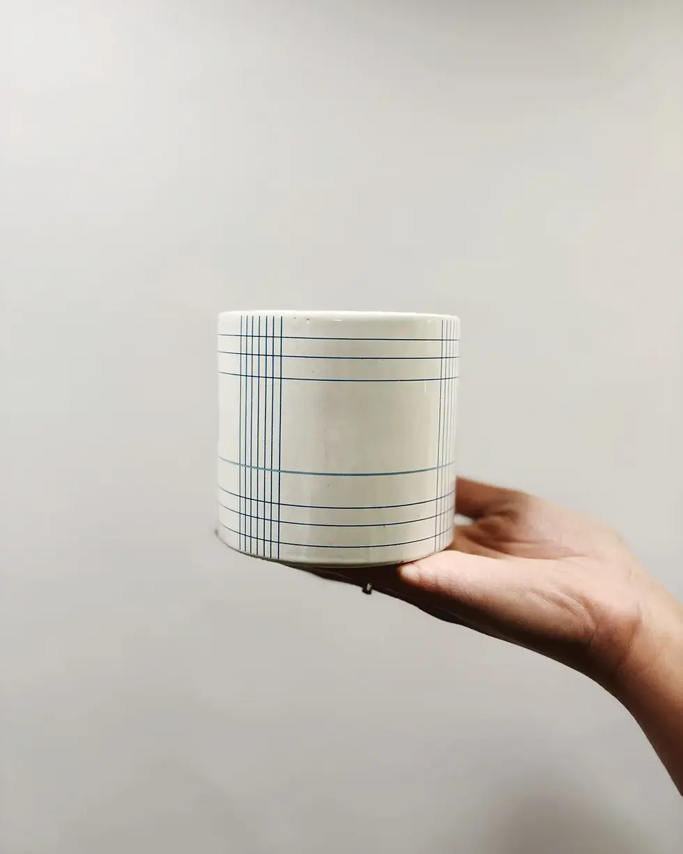 osłonka biało-niebieska krata