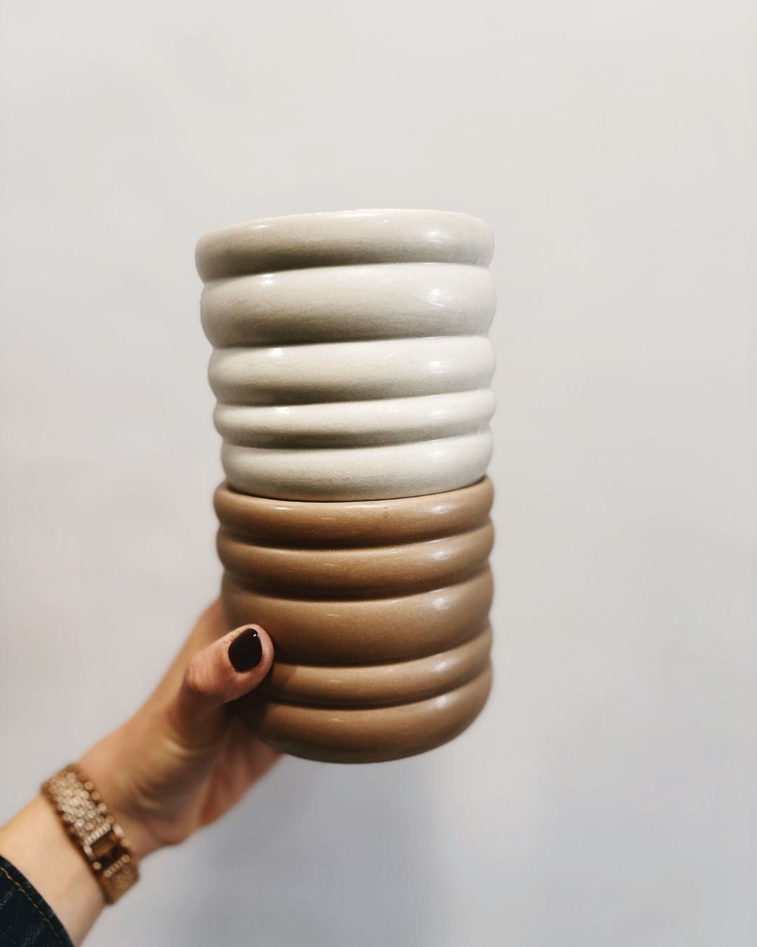 osłonka beżowa żłobiona poprzecznie 9 cm