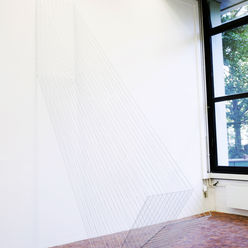 art installation with strings, sculpture with strings 