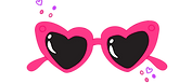 the fayre rebellion bright pink heart shaped sunglasses illustration